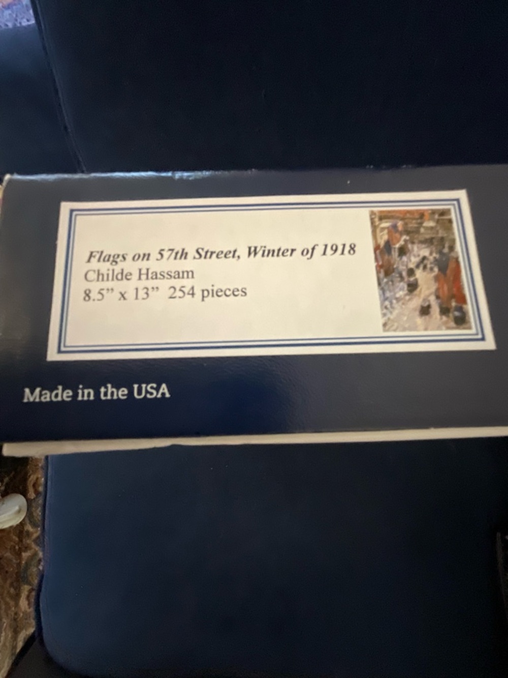 Liberty wooden jigsaw puzzle, Flags on 57th Street, Winter of 1918 Childe Hassam - Picture 2 of 8